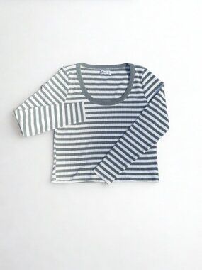 Hollister Striped Long-Sleeve Crop-Top